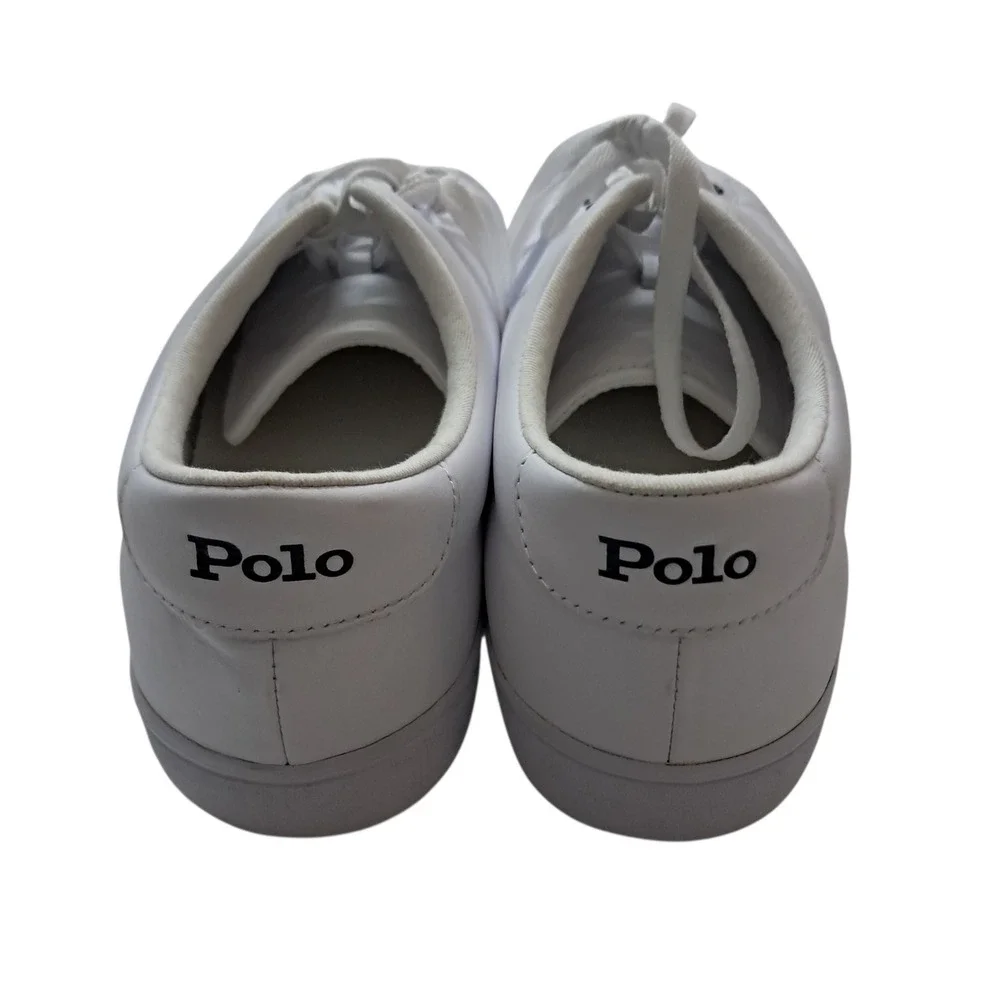 Polo Ralph Lauren Sneakers‎ Shoes Mens 11 White Leather Low Top Lace Up Preppy